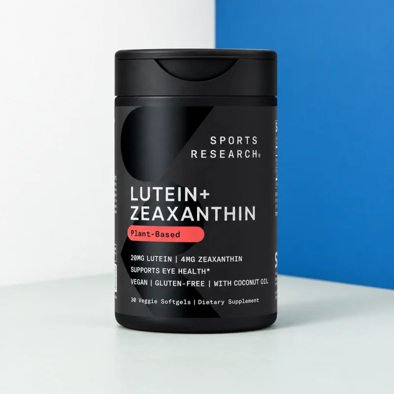 Sports Research Luteína + Zeaxantina con aceite de coco orgánico, 30 Plantgels